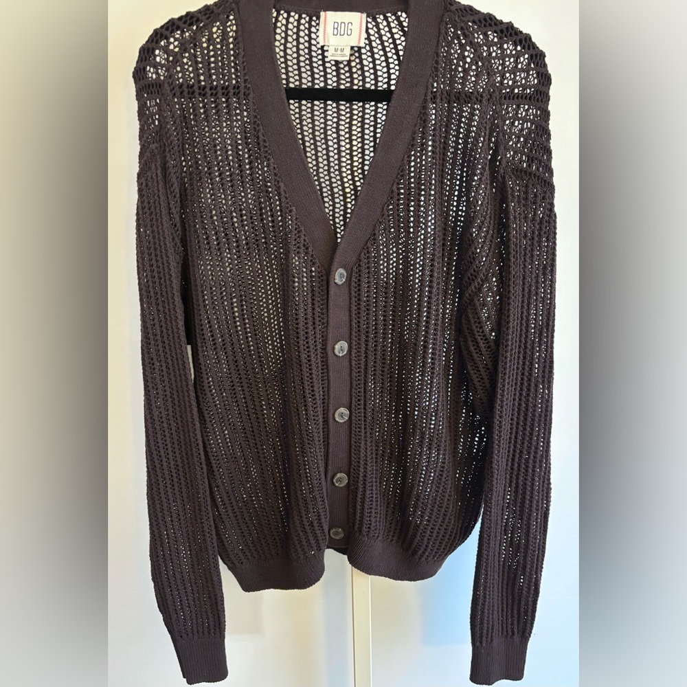BDG Men’s Brown Grandpa Cardigan